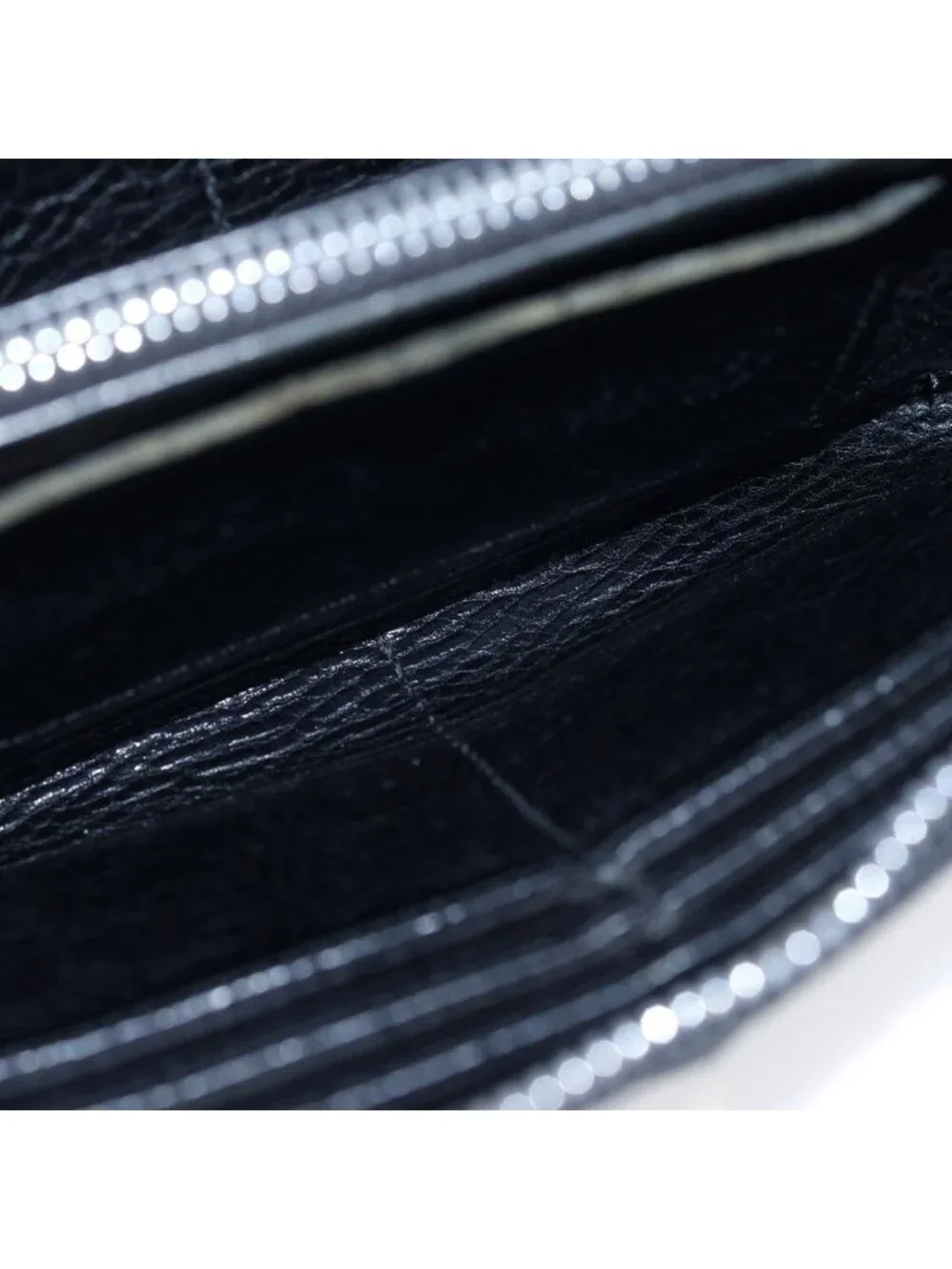 Chrome Hearts Rec Zip 3 Cross Round Zip Leather Wallet Black